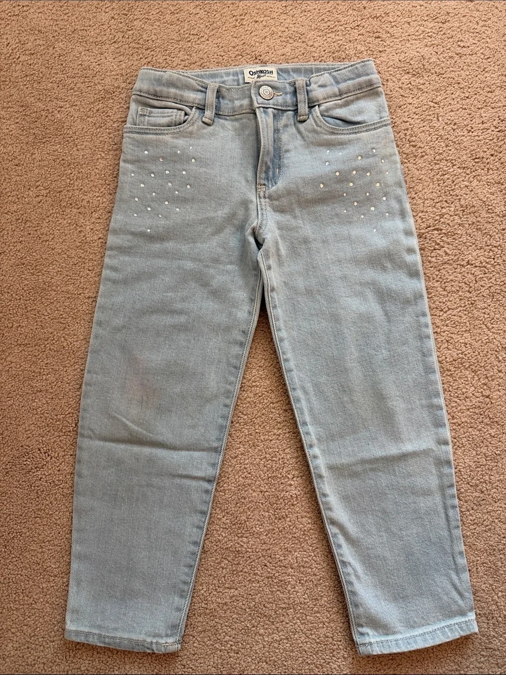OshKosh B'gosh Light Blue Skinny Jeans with Pearl Studs